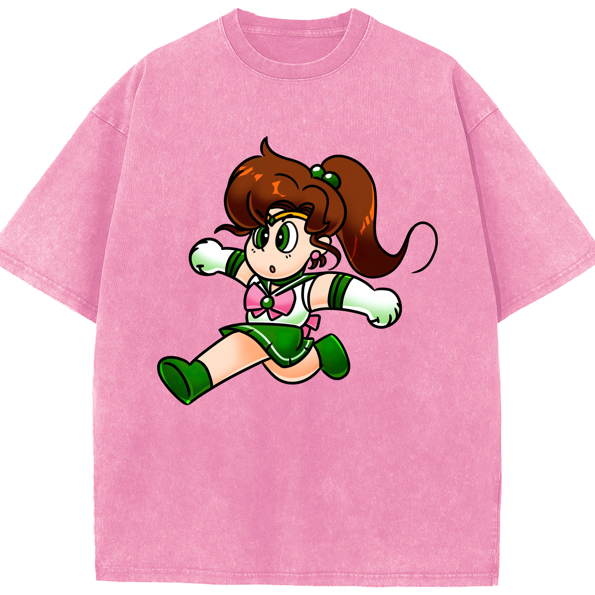 （画像用） 美少女戦士セーラームーン 木野 まこと きの まこと Sailor Moon Kino Makoto （セーラージュピター；Sailor Jupiter） 綿100% ヴィンテージ風 半袖Tシャツ（フロントプリント）